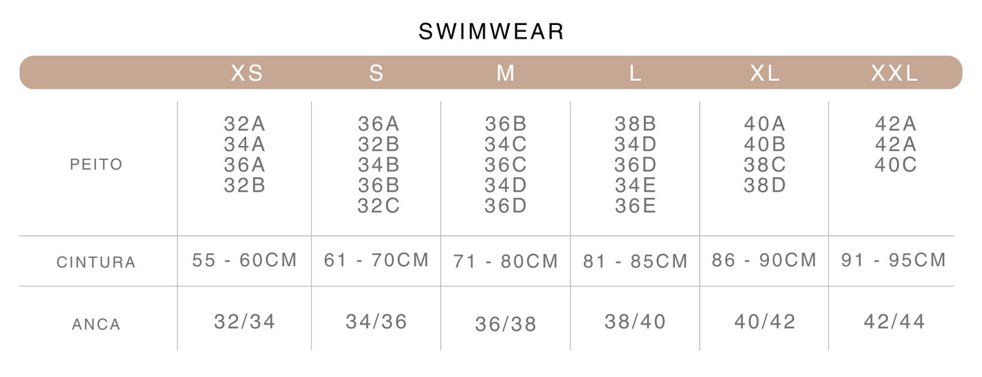 Guia de Tamanhos swimwear | La Femme